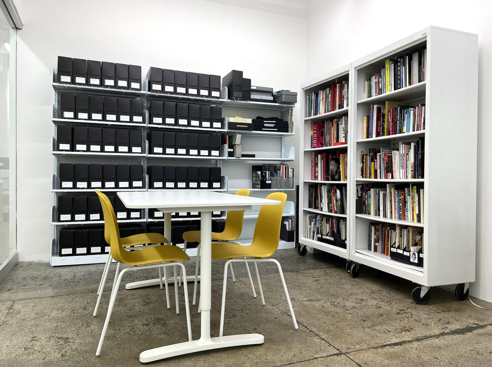 The Visual AIDS Archive Study Room, located in the Visual AIDS office in Chelsea